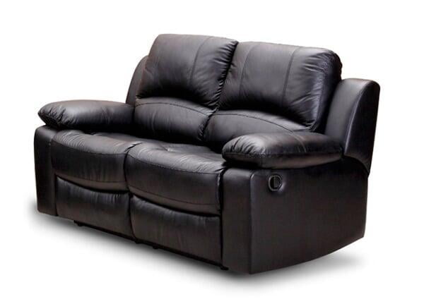Cassie Faux leather 2 Seater Leather Sofa (Black)